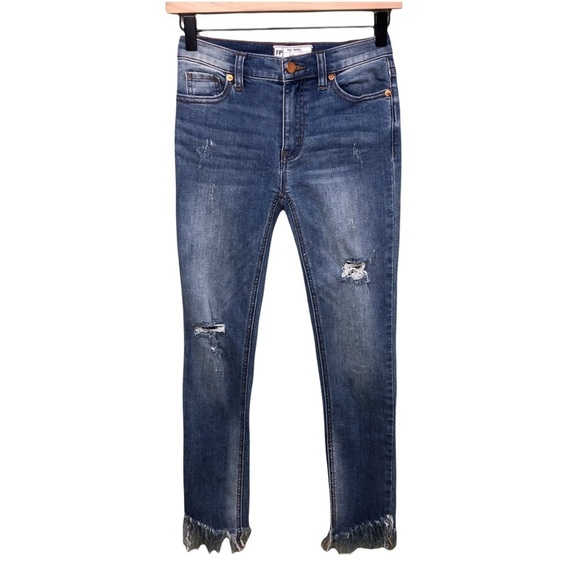 Free People Great Heights Frayed Skinny Jeans Size 24 OB661483 Raw Hem - Picture 4 of 13